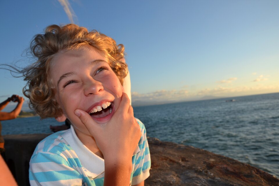 Sea young child kid