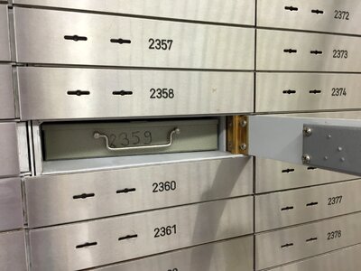 Safe deposit box security vault