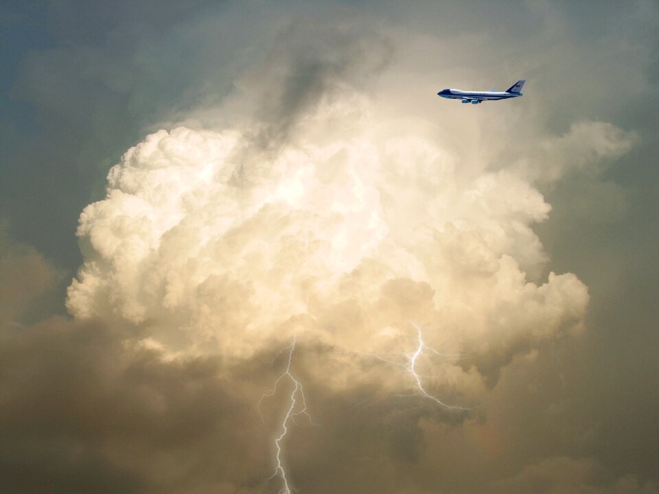 Lightning aircraft flight