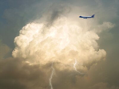 Lightning aircraft flight