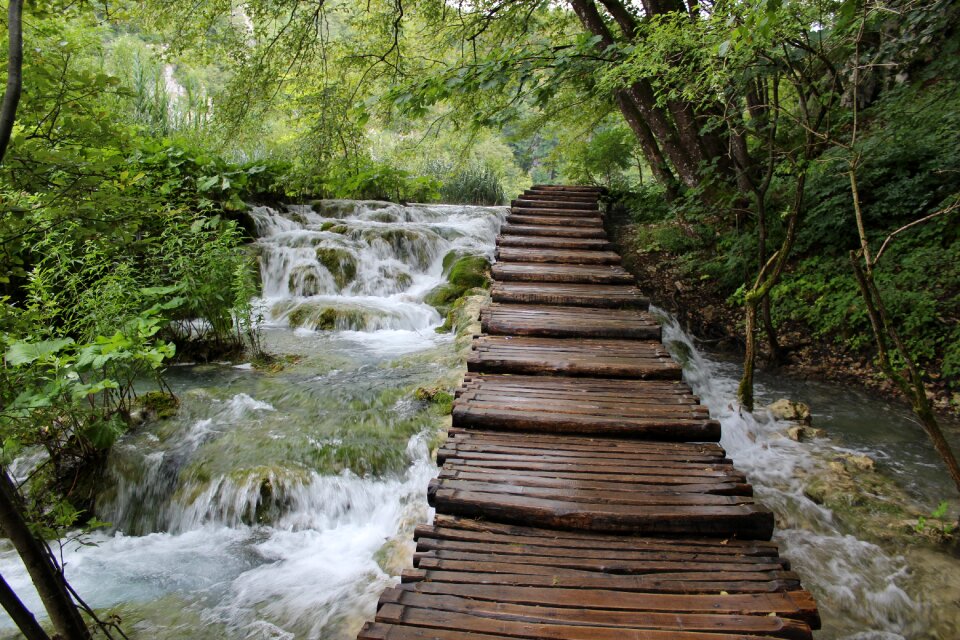 Natural stream flowing photo