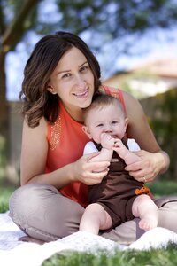Mother and baby care child photo