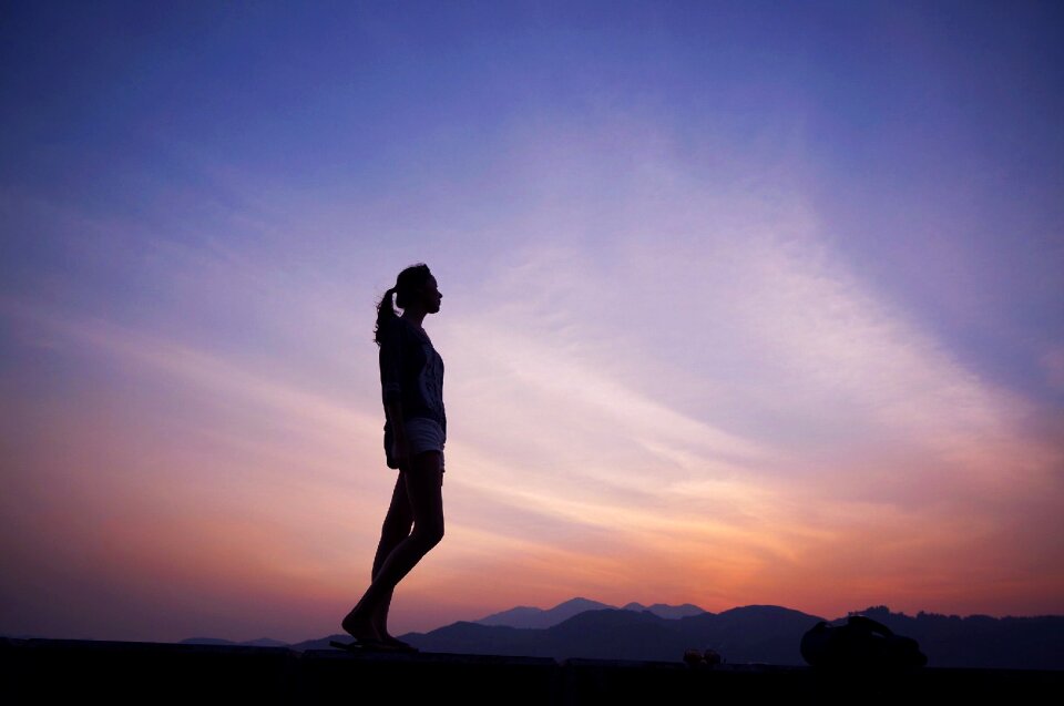 Young female silhouette