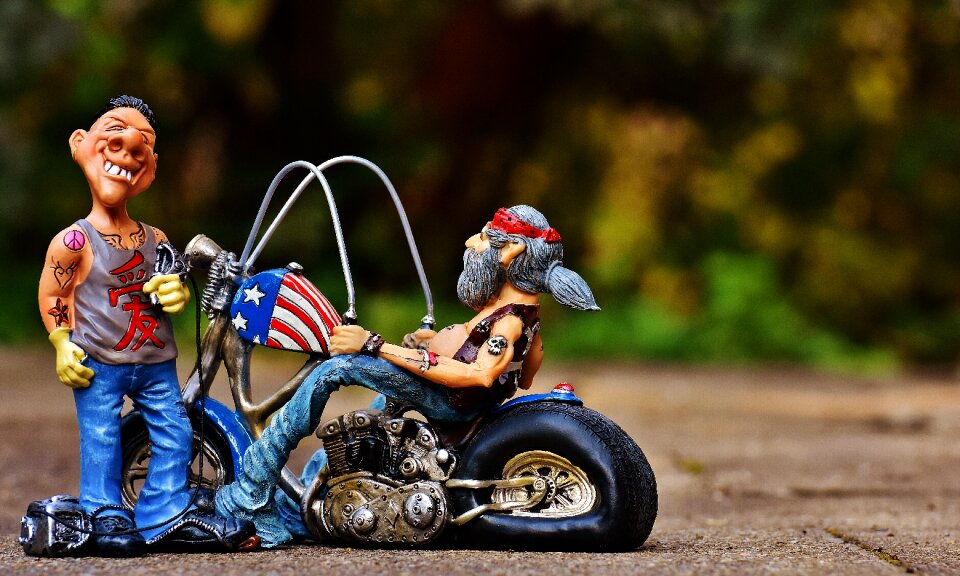 Motorcycle funny man