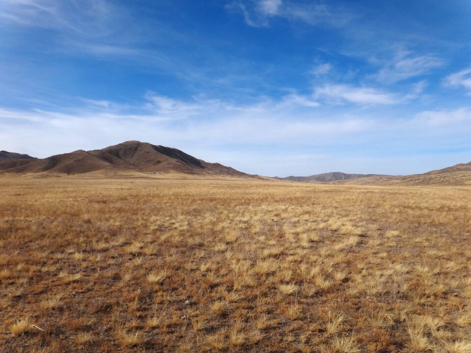 Sky hill grass photo