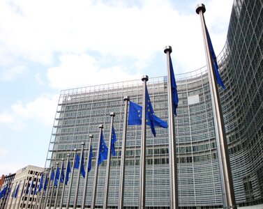 Berlaymont belgium european union flag photo