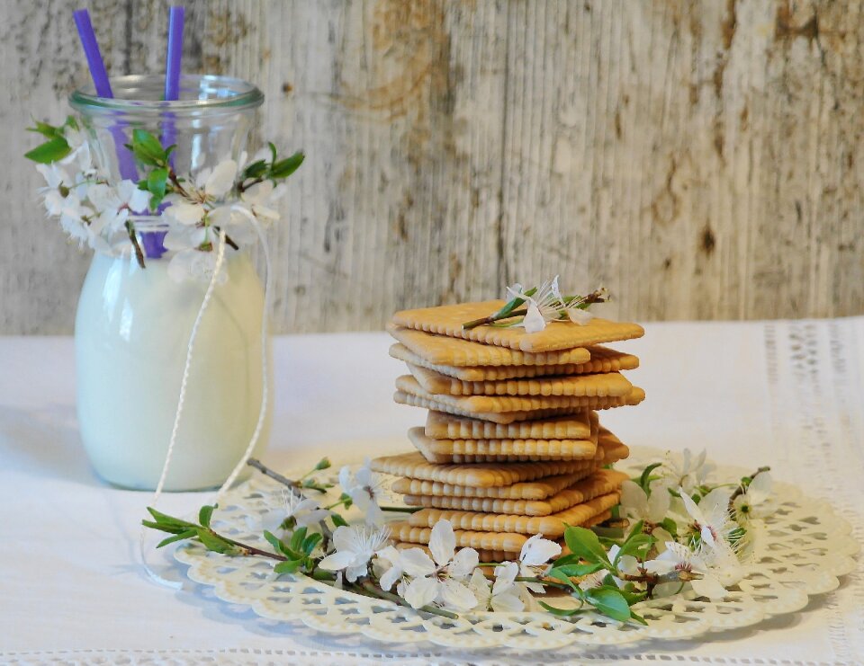 Milk glass of milk flower