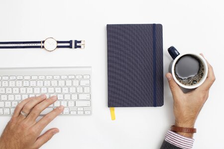 Keyboard work coffee