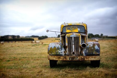 Vintage vehicle abandoned photo