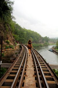 Platform train rails photo