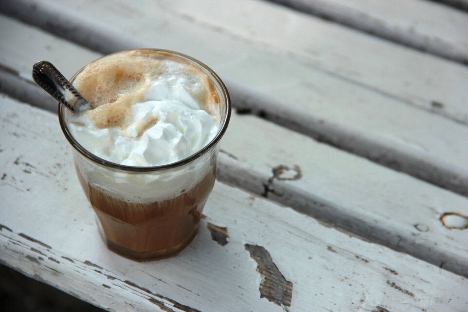 White glass cup