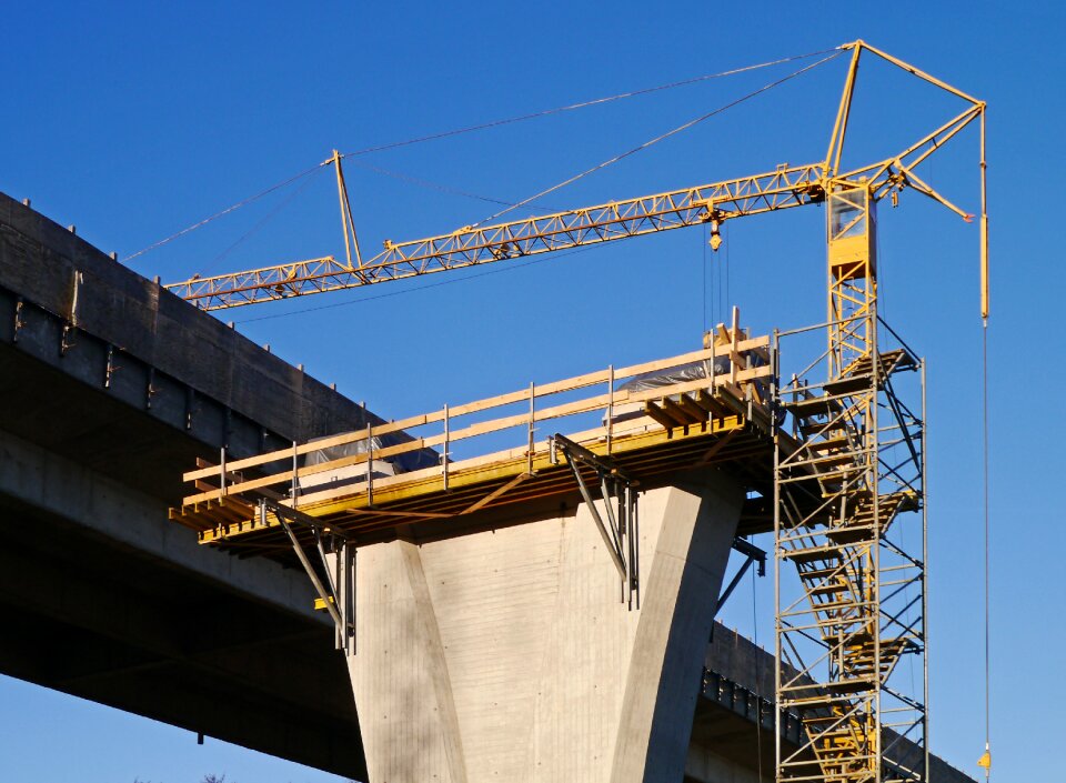 Bridge piers boarding scaffold photo