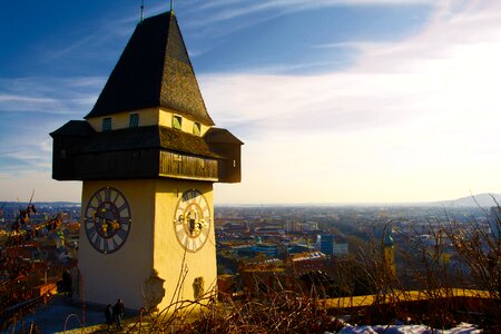 Clock tower sun schlossberg photo