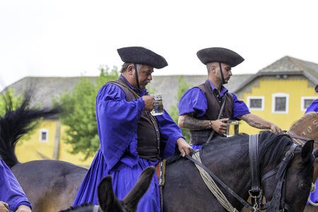 Thirsty horsemen unusual bridle tattooed man