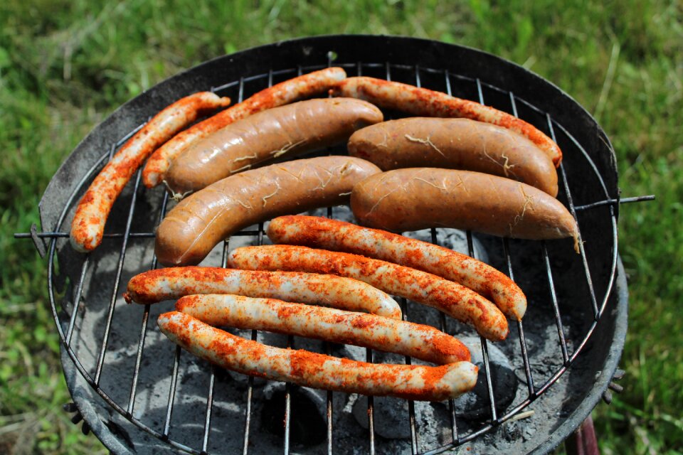 Grill barbecue at the sausages
