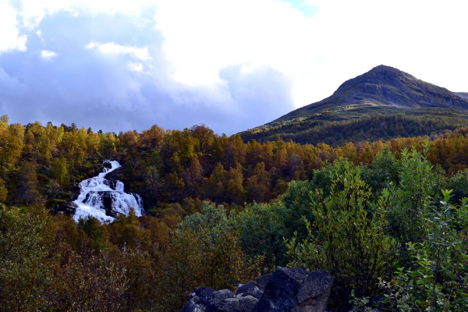 Top view nature waterfall