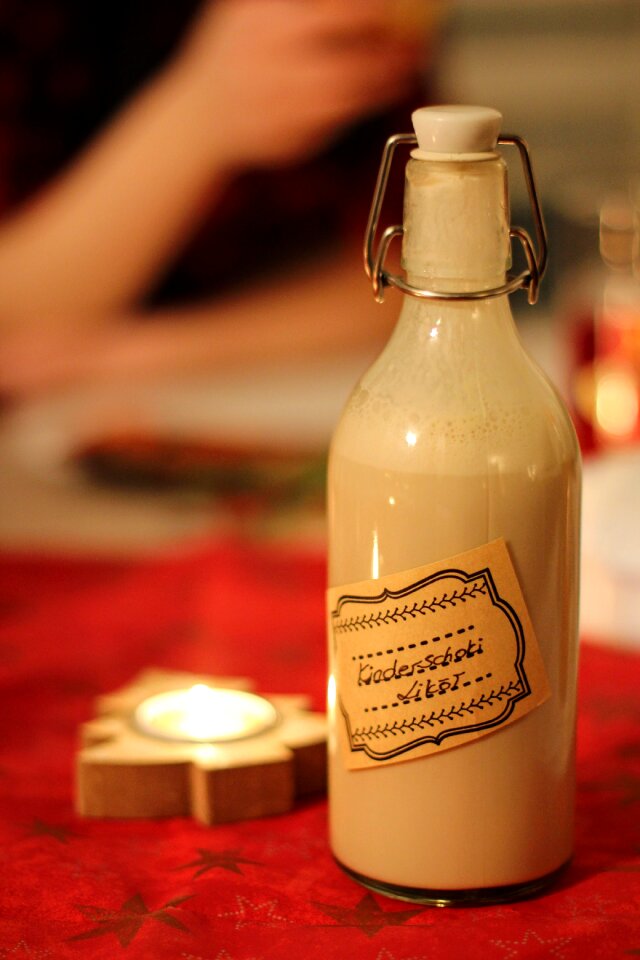 Bottle diy children chocolate liqueur