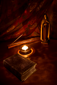 Candle bible incense photo