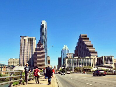 Bridge people walking