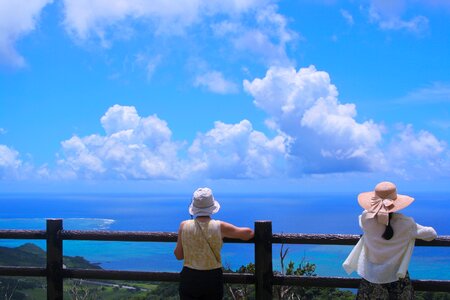 Sea pacific white cloud photo