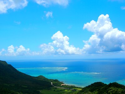 Sea pacific white cloud photo