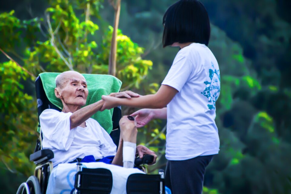 Elderly patient nurse
