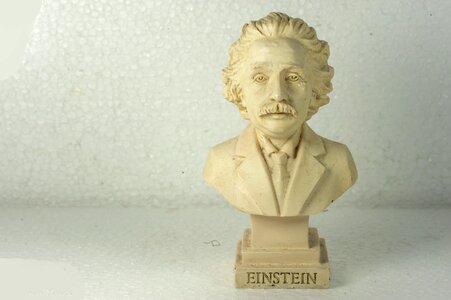 Einstein statue white photo