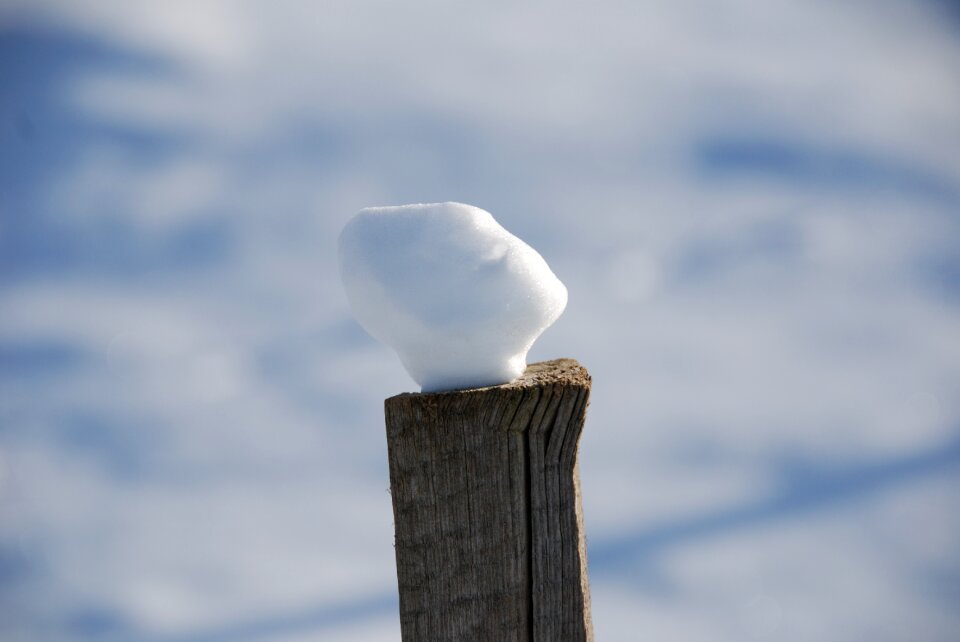 Snow on the cake snow wooden posts photo