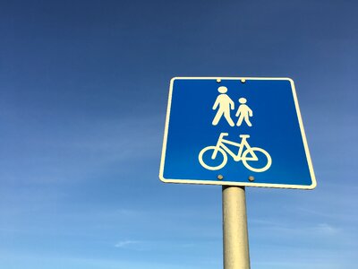 Motorcyclist walkway signs