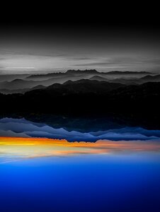Evening landscape sky