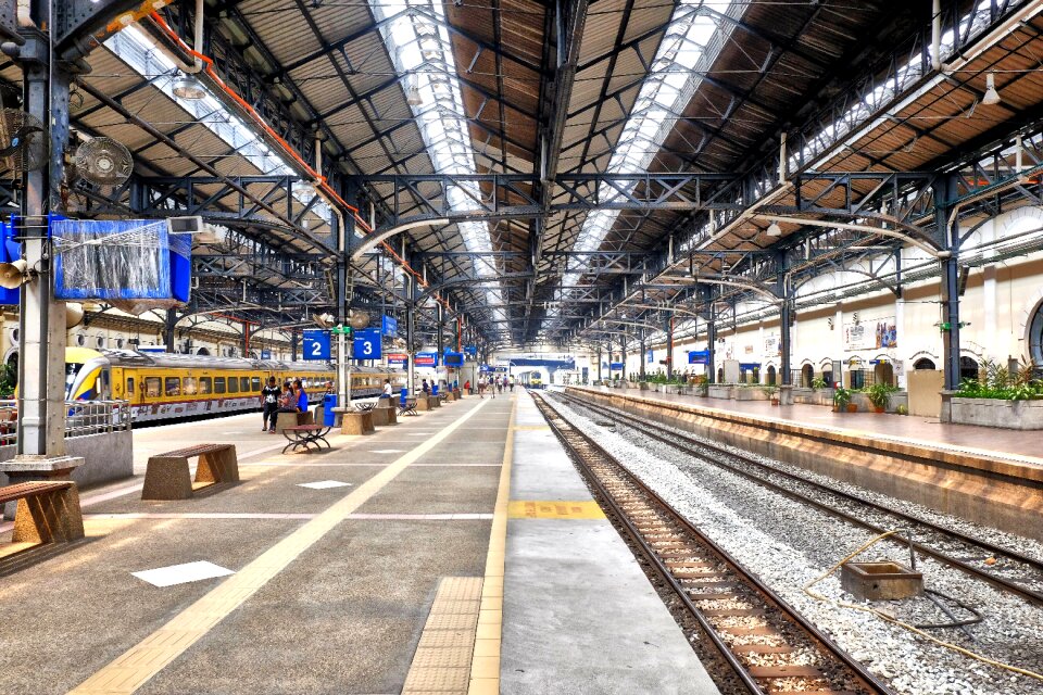 Railway station steel photo