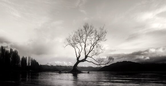 Isolated alone mountains photo