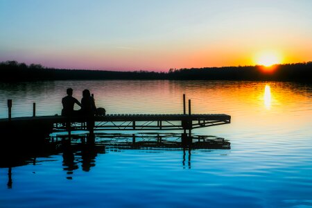 Dock pier couple photo