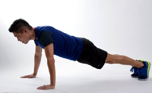 Pilates face man body man