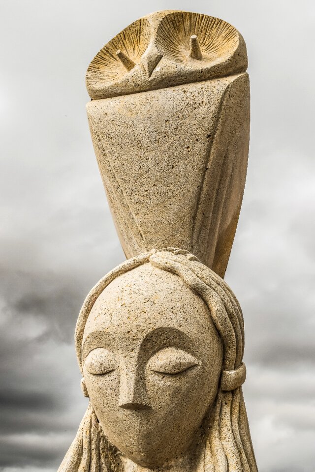 Athena with owl sculpture park open air museum