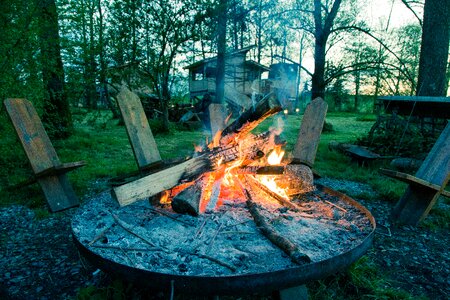 Camping fire barbecue