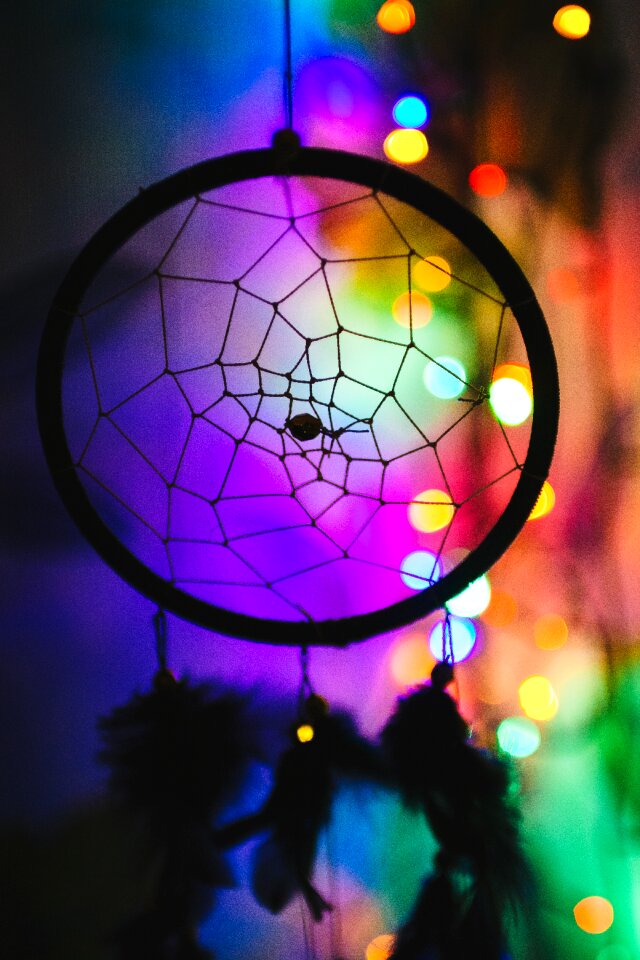 Dream catcher lights silhouette