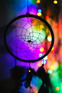 Dream catcher lights silhouette photo