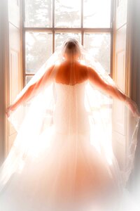 Woman wedding white dress photo