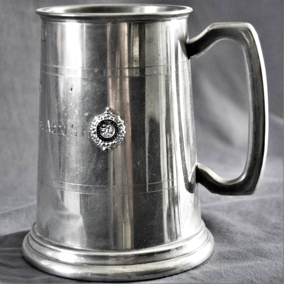 This tankard was a mess leaving present, given to me Sgt D…