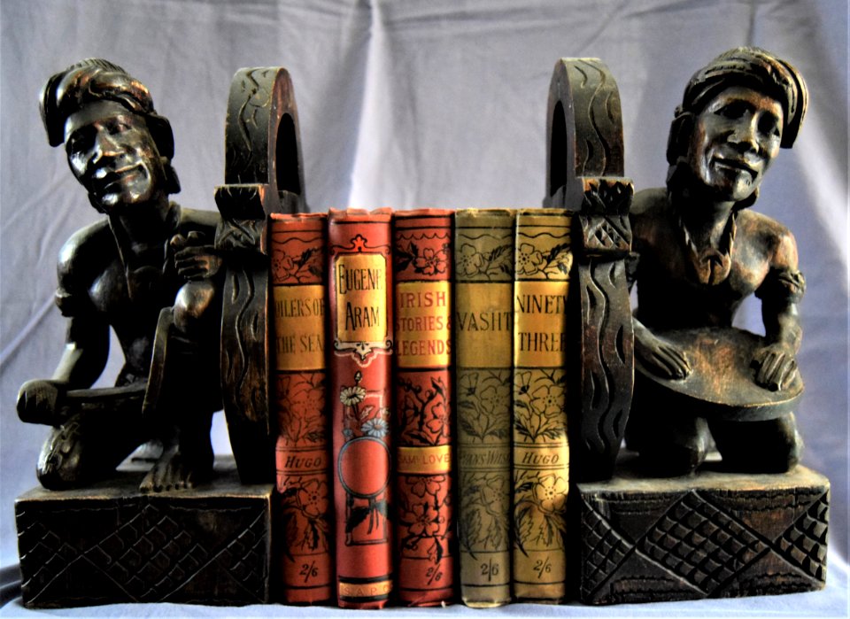 Bookends were brought from the Philippines.
