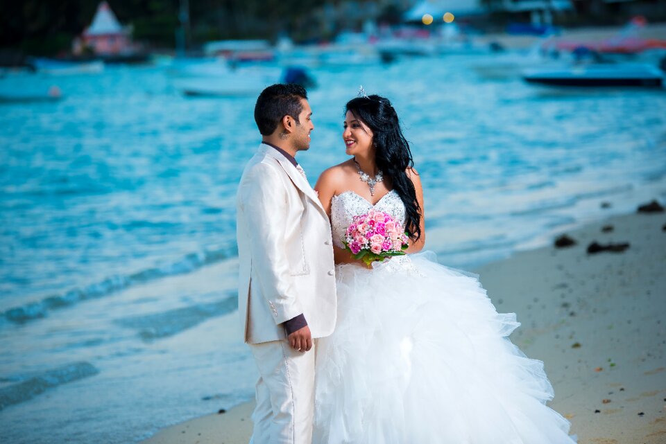 Bride couple romantic