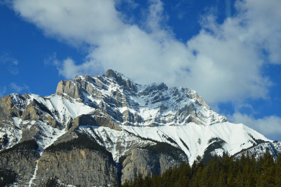 Landscape snow mountain scenery photo