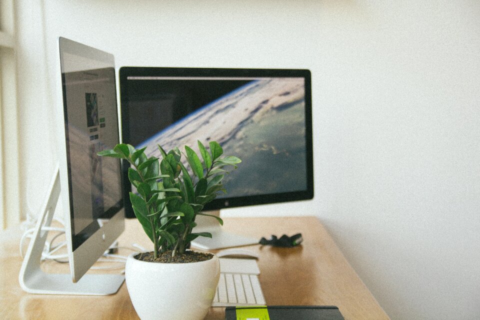 Office working desktop
