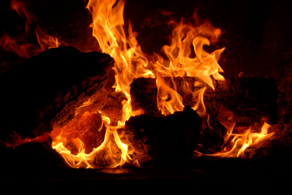Warm fiery black fire