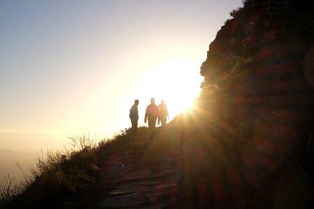 Morning hike lion's head sunrise hikers cape town hikers