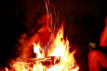 Campfire flame heat