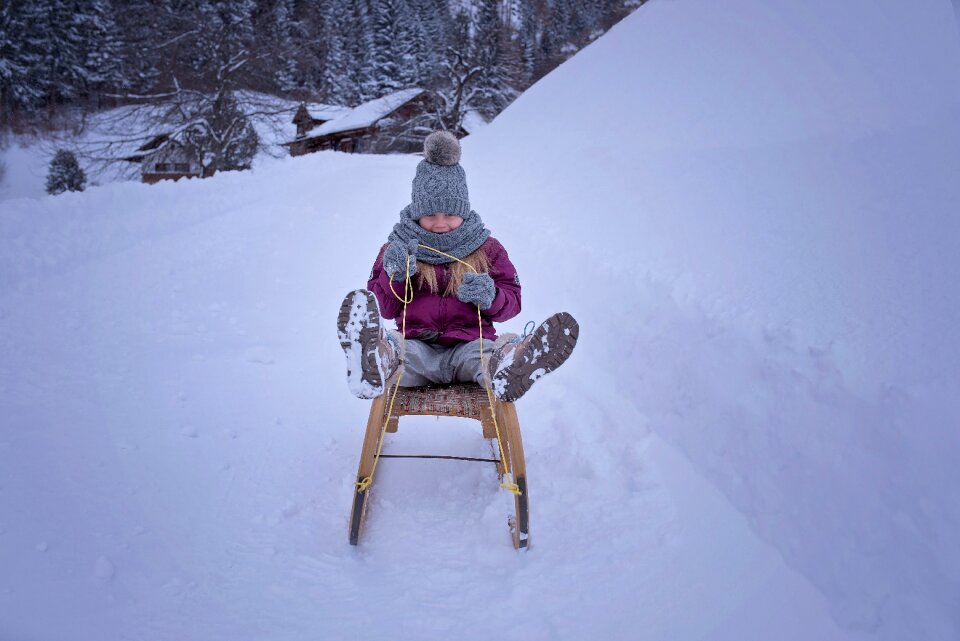 Girl winter snow