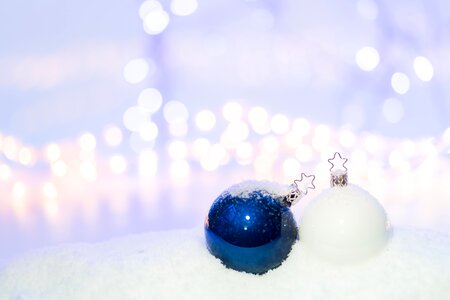 Christmas ornaments cold macro