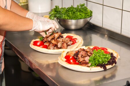 Fried meat kitchen cook